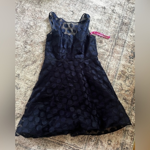 Betsey Johnson Dresses & Skirts - Betsey Johnson Navy Polka Dot Dress Size 10